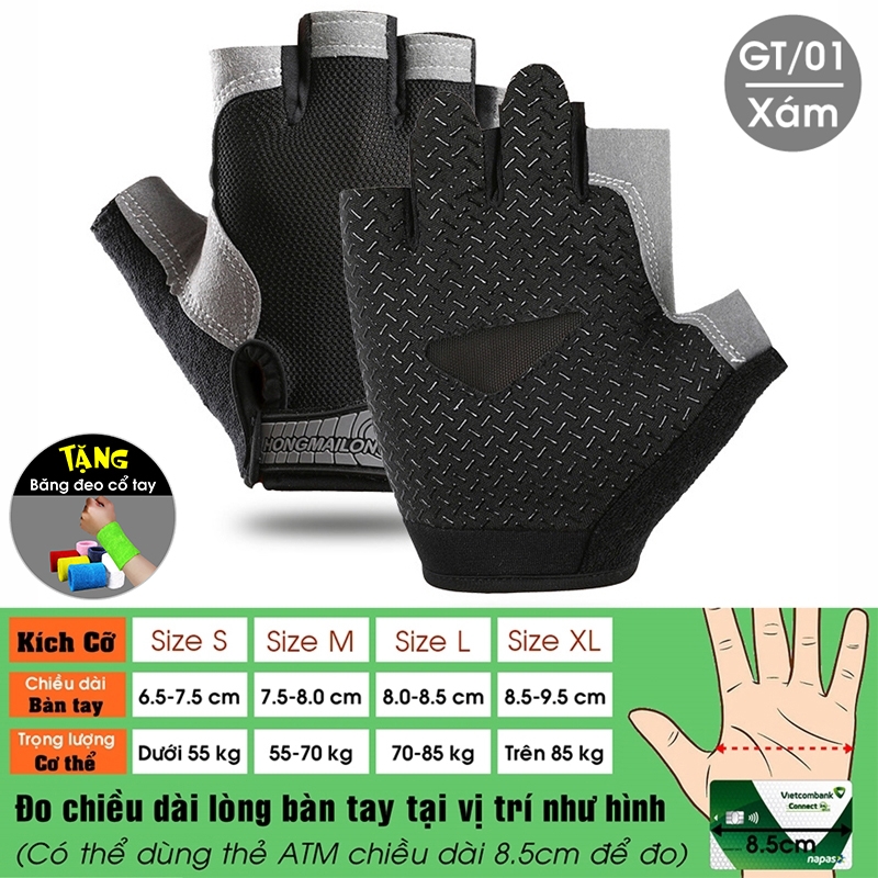 Găng tay xe đạp Giant  Ghi xám 5119