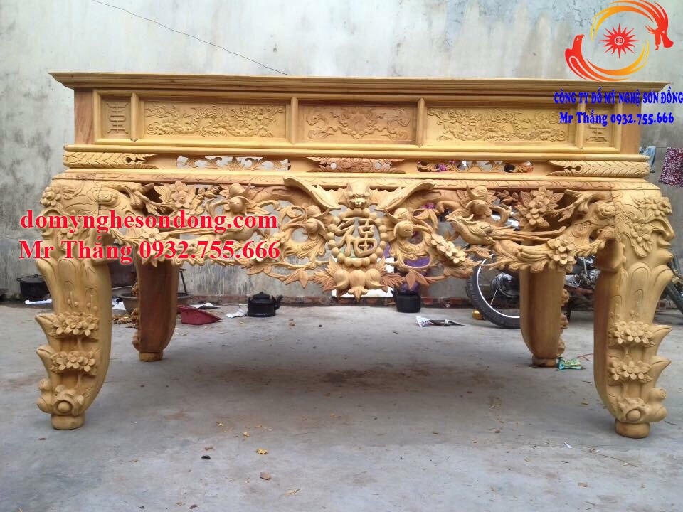Sập thờ gỗ mít cho gia tiên
