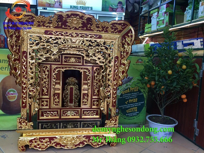 Khám thờ gia tiên sơn son thếp vàng