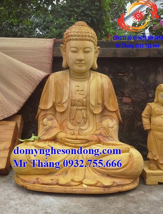 Tượng a di đà gỗ mít đẹp