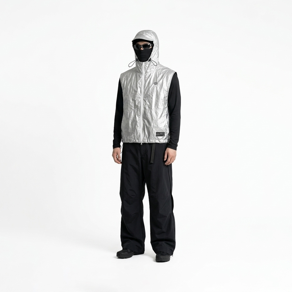 ONTOP Nylon Hooded Vest - Silver