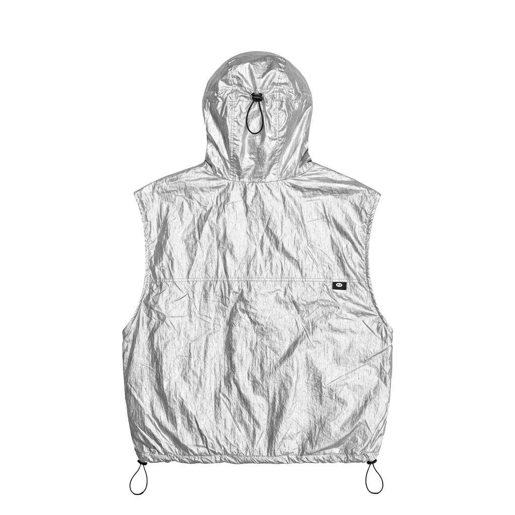 ONTOP Nylon Hooded Vest - Silver