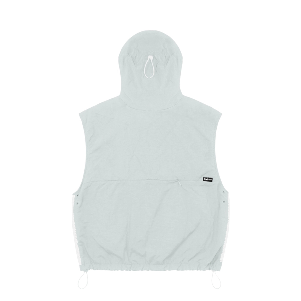 ONTOP Mesh-Panel Hooded Vest - Xám