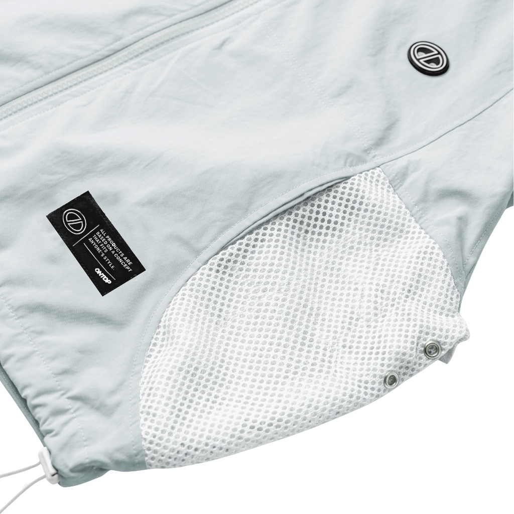 ONTOP Mesh-Panel Hooded Vest - Xám