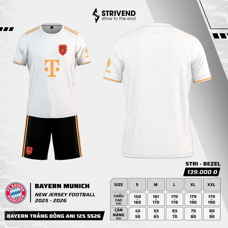 Quần áo bóng đá Strivend Bayern Munich 2025/26 ANI 125 [thun mè Poly]