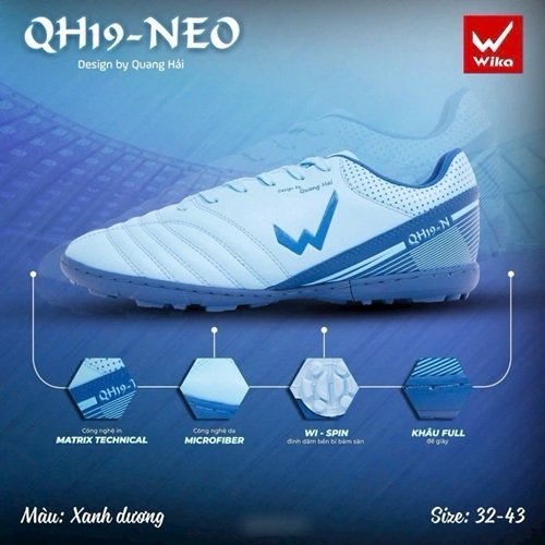 Giày đá bóng Wika QH19 NEO 2 đế TF trẻ em