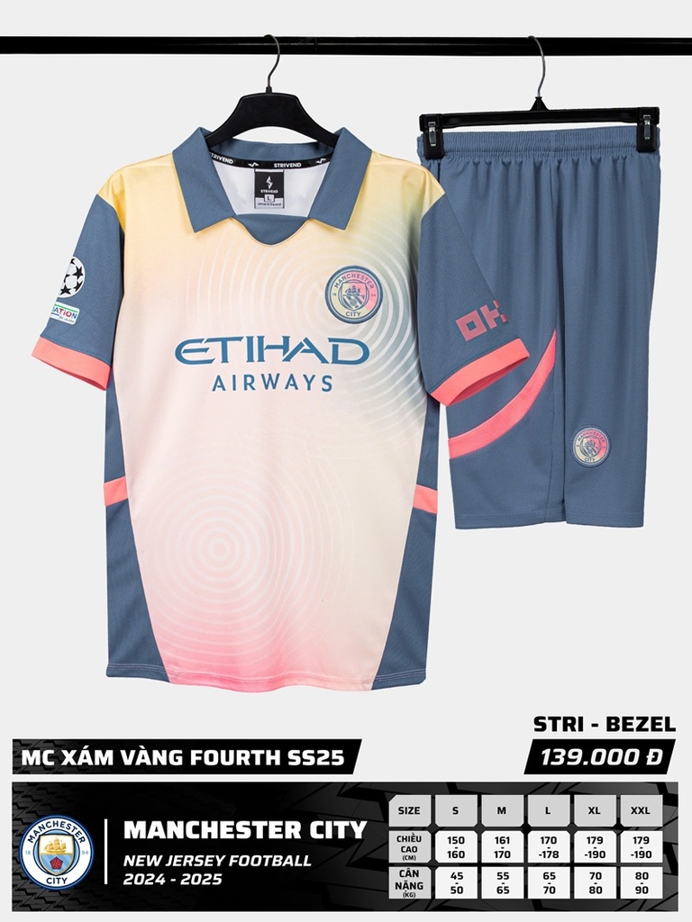 Quần áo bóng đá Strivend Man city 2024/25 [thun mè Poly]