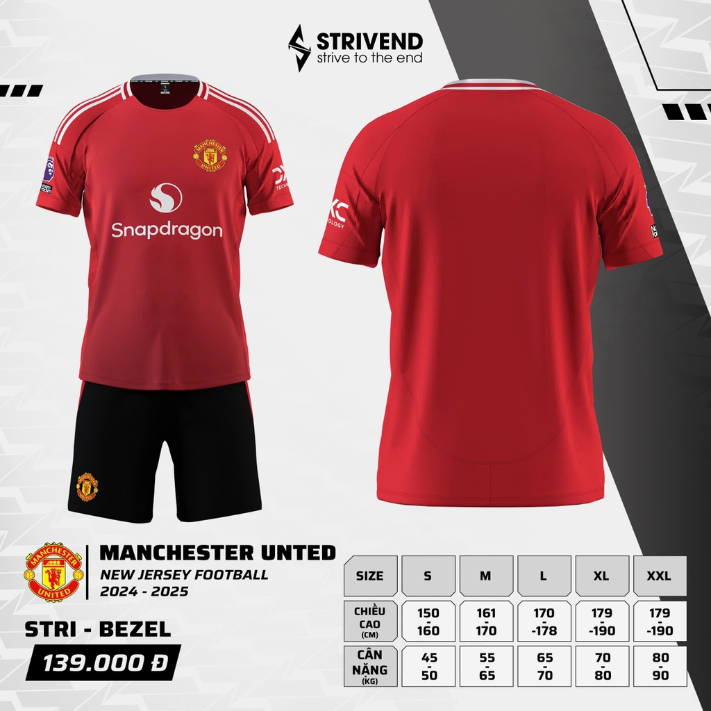 Áo đấu Manchester United MU 2024/25 [Strivend thun mè Poly]