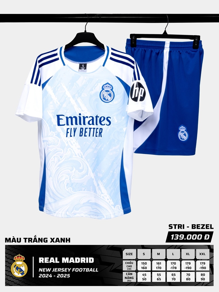 Quần áo bóng đá Strivend Real Madrid 2024/25 [thun mè Poly]
