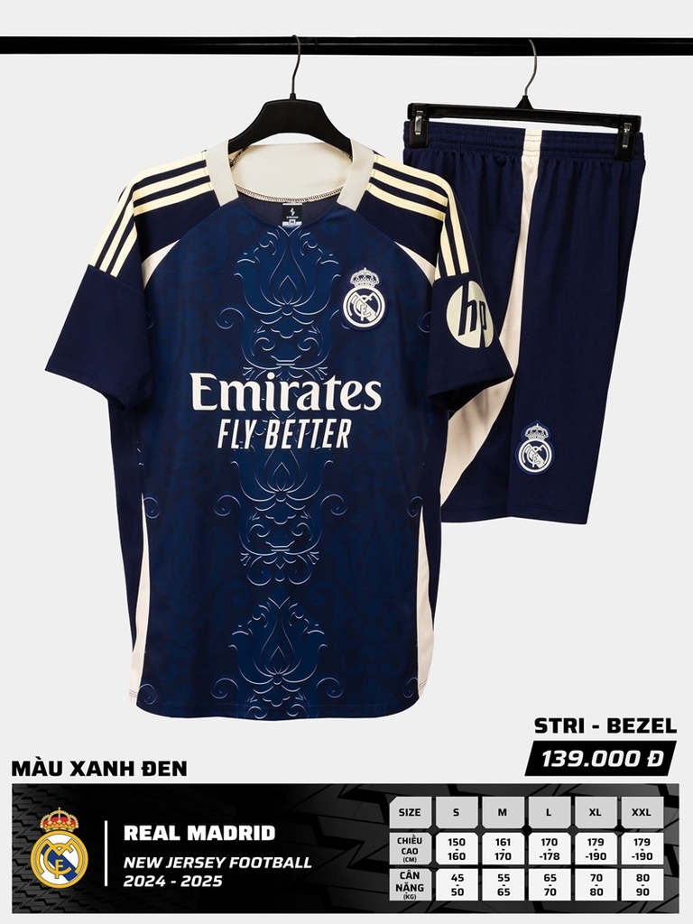 Quần áo bóng đá Strivend Real Madrid 2024/25 [thun mè Poly]