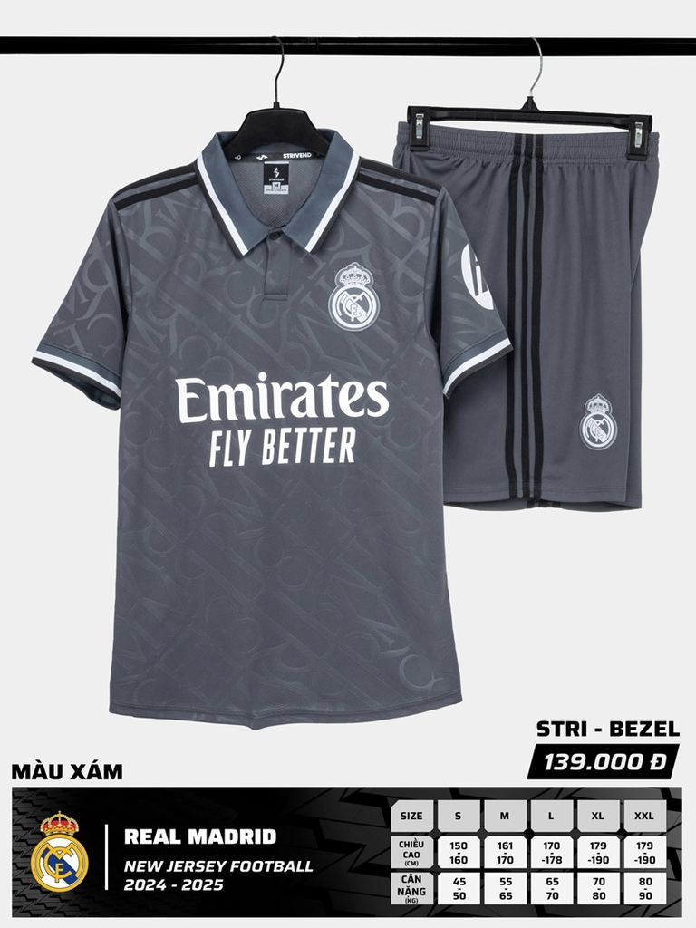 Quần áo bóng đá Strivend Real Madrid 2024/25 [thun mè Poly]