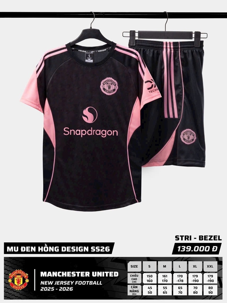 Quần áo bóng đá MU Manchester United 2025/26 [Strivend thun mè Poly]