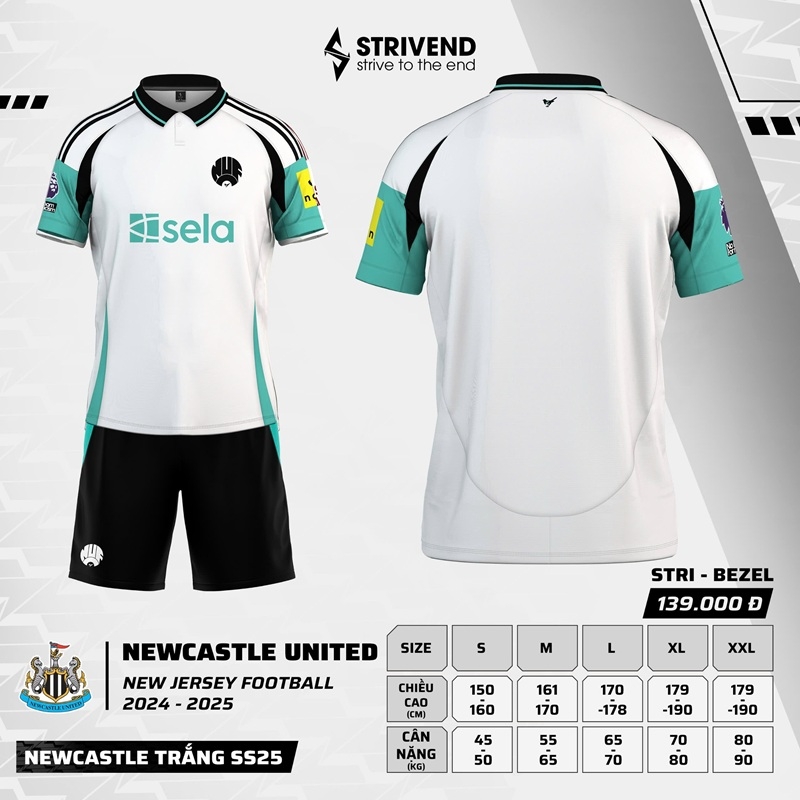 Quần áo bóng đá Strivend Newcastle 2024/25 [thun mè Poly]