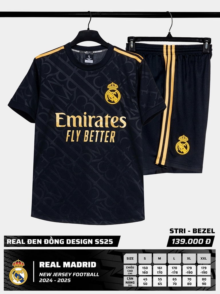 Quần áo bóng đá Strivend Real Madrid 2024/25 [thun mè Poly]