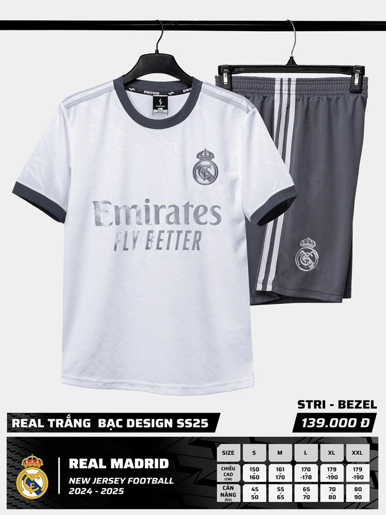 Quần áo bóng đá Strivend Real Madrid 2024/25 [thun mè Poly]
