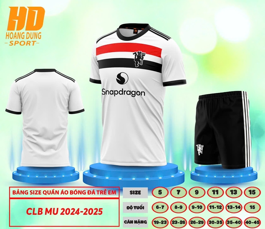 Quần áo bóng đá Trẻ Em MU 2024/25 (Thun mè Hàn Quốc)