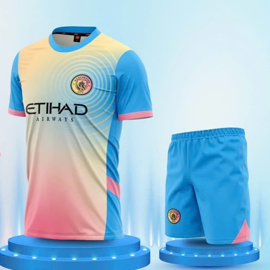 Quần áo bóng đá trẻ em Man City 2024/25 (Thun mè Hàn Quốc)