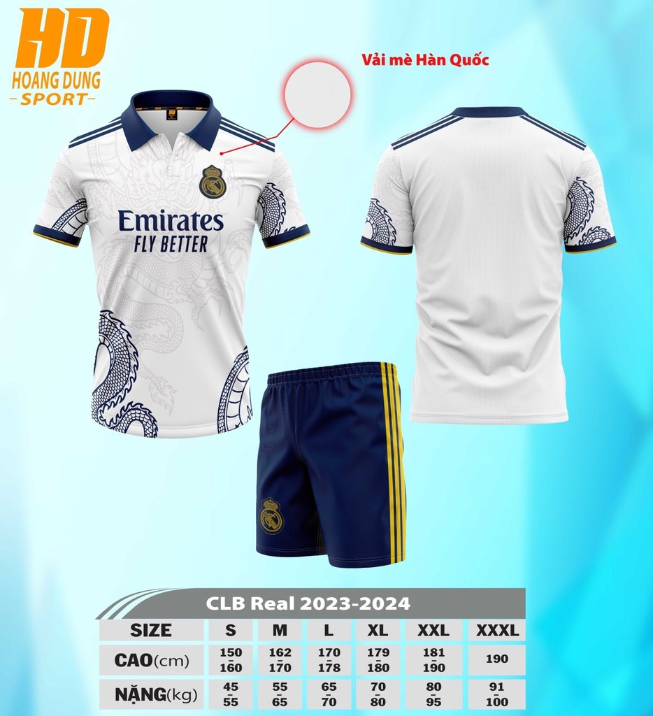 Áo Real Madrid 23/24 [Thun Mè Hàn Quốc]