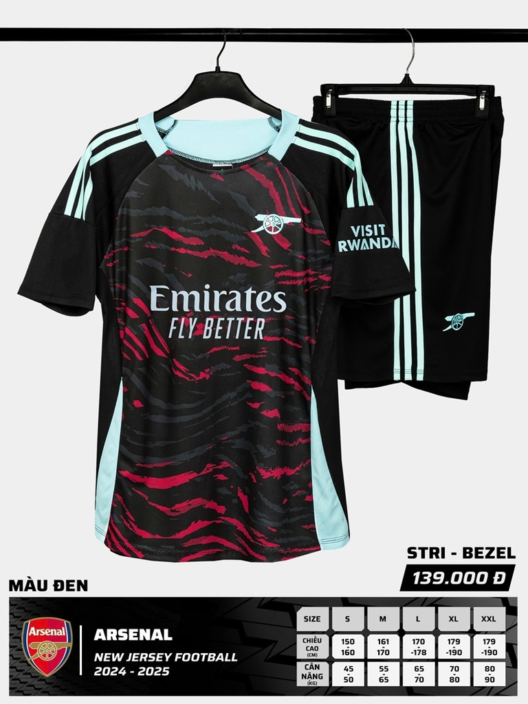 Quần áo bóng đá Arsenal 2024/25 [Strivend thun mè Poly]