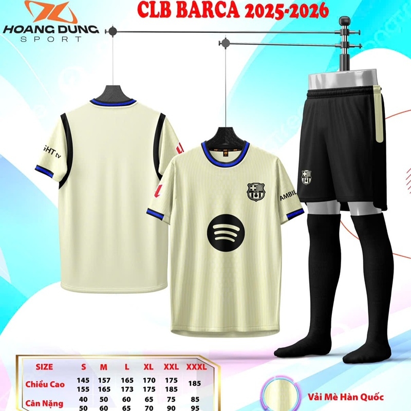 Quần áo bóng đá Barca 2025/26 [HD Thun Mè Hàn Quốc]