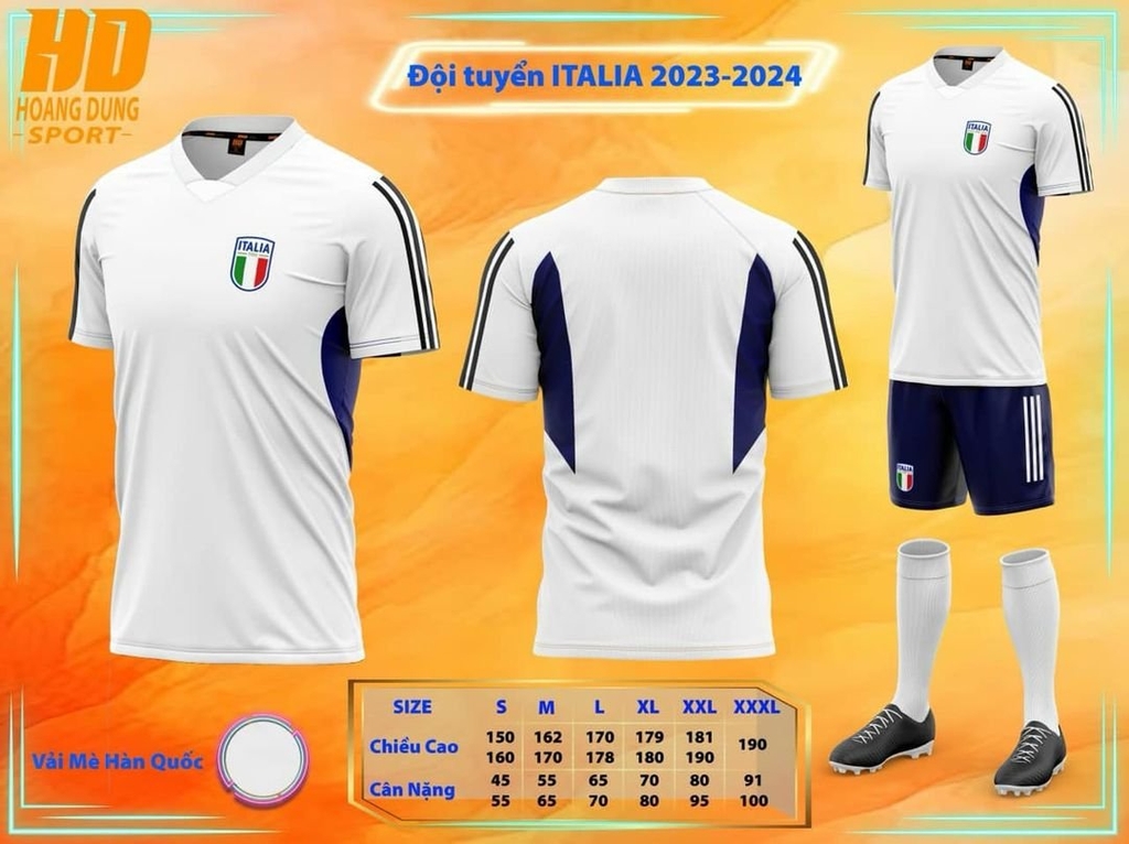 Áo tuyển Italia Ý Euro 2024 [Thun Mè Hàn Quốc]