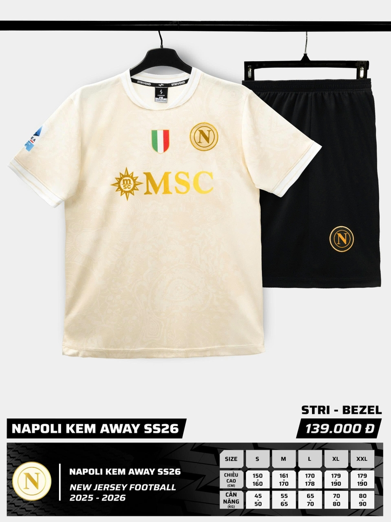 Quần Áo Bóng Đá Strivend Napoli SS26 [thun mè Poly]