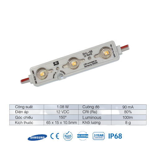 Chip LED SamSung 2835 Module 3 Bóng SiD IP68, Bảo hành 3 năm | ZALAA ...