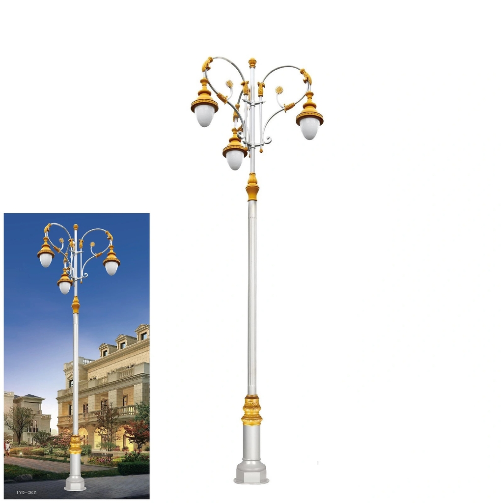 Cột 3 Đèn Sân Vườn Tân Cổ Điển Đúc Tinh Xảo ZSV_TYD-0601 ZALAA OEM Chiếu Sáng Dự Án