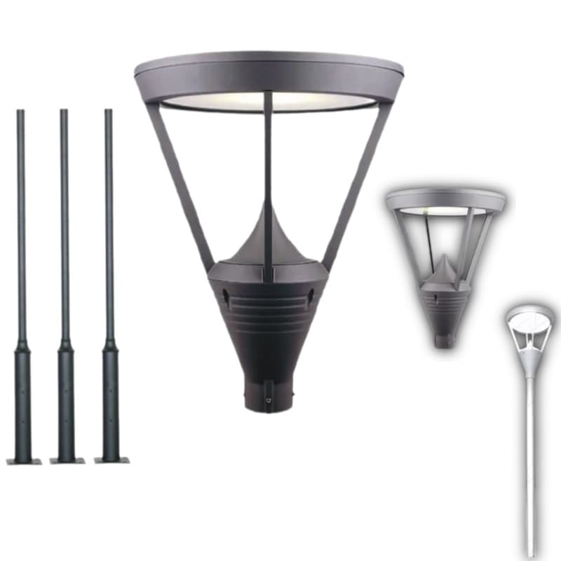 Trụ Đèn Sân Vườn Zalaa ZAT-1071 40W H3.2M-4M | Vỏ nhôm sơn tĩnh điện, góc chiếu 120 độ˚, 3000k, 80-90Lm/W