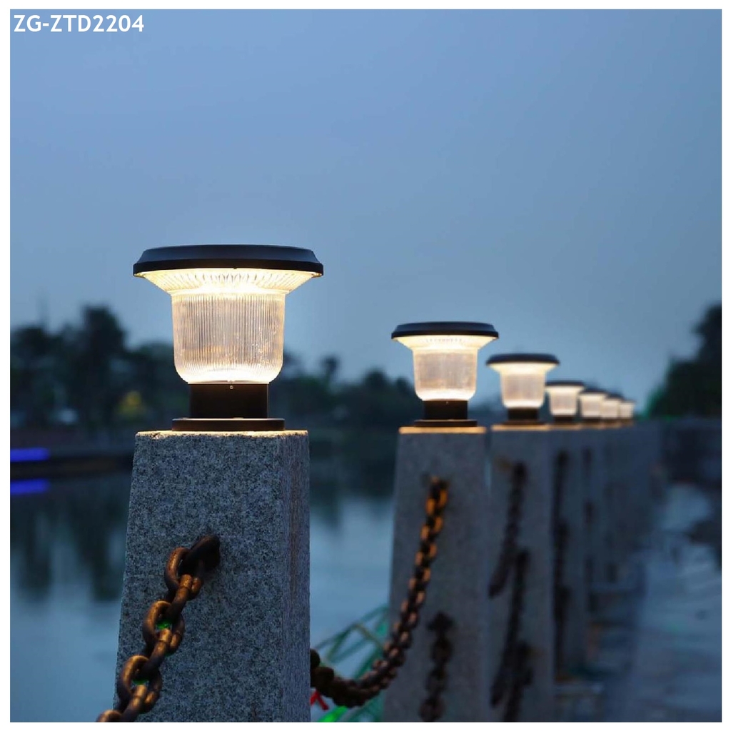 Đèn LED Trụ Cột Tường Rào Năng Lượng Mặt Trời Trang Trí Sân Vườn Zalaa ZG-ZTD2204