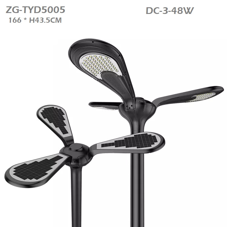 Đèn Sân Vườn Kiểu Dáng Bông Hoa 3 Cánh Hiện Đại ZG-TYD5005-3 48W ZALAA Solar Garden Cho cột cao 5-8m