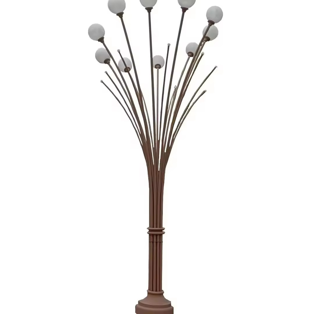 Trùm Cột Đèn nhiều tay bóng đầu quả cầu ZALAA Đẹp Lạ Giải pháp trang trí nghệ thuật cho sân vườn công viên