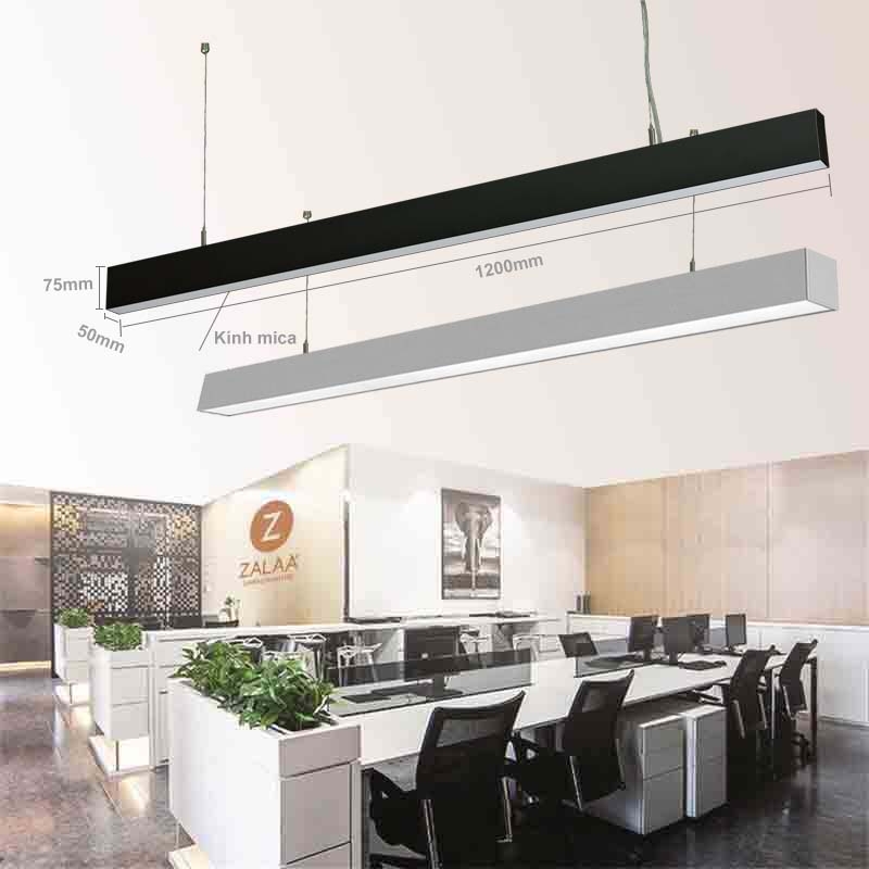 Đèn led thả trần văn phòng cao cấp 1200x50x75mm, công suất 36w, mã ZTVP1200x50x75, bảo hành 2 năm