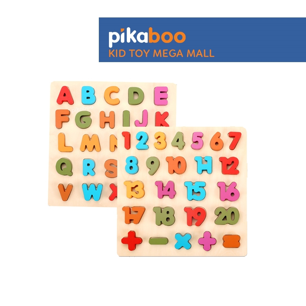 Bảng chữ cái và số bằng gỗ | Pikaboo Kid Toy Mega Mall