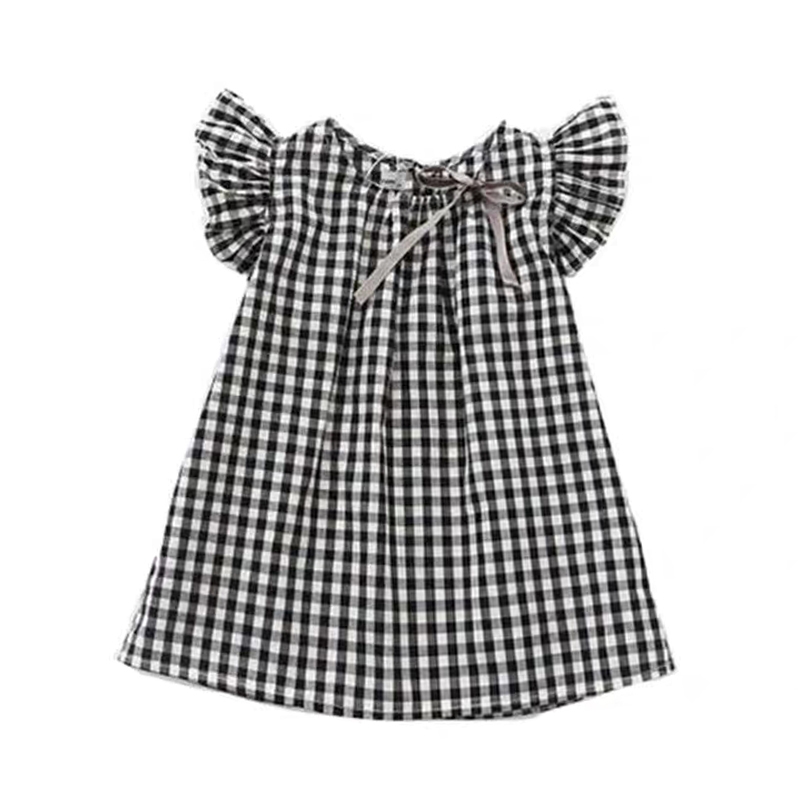 Đầm suông cánh tiên caro trắng đen cho bé gái 4-8 tuổi – D020 ...