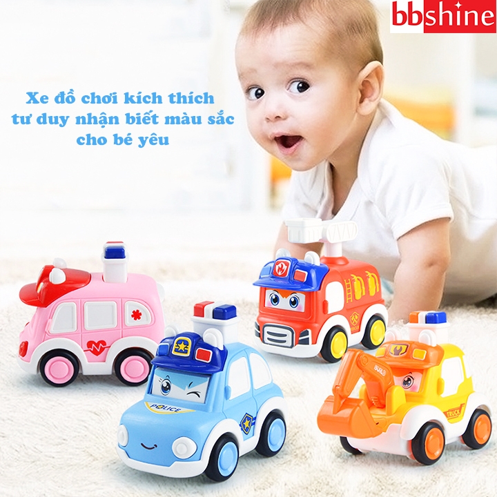 Xe đồ chơi cho bé, xe ô tô đồ chơi chạy cót cho bé trai và bé gái bằng nhựa nguyên sinh ABS bấm nút thay đổi nhiều cảm xúc BBShine - DC058