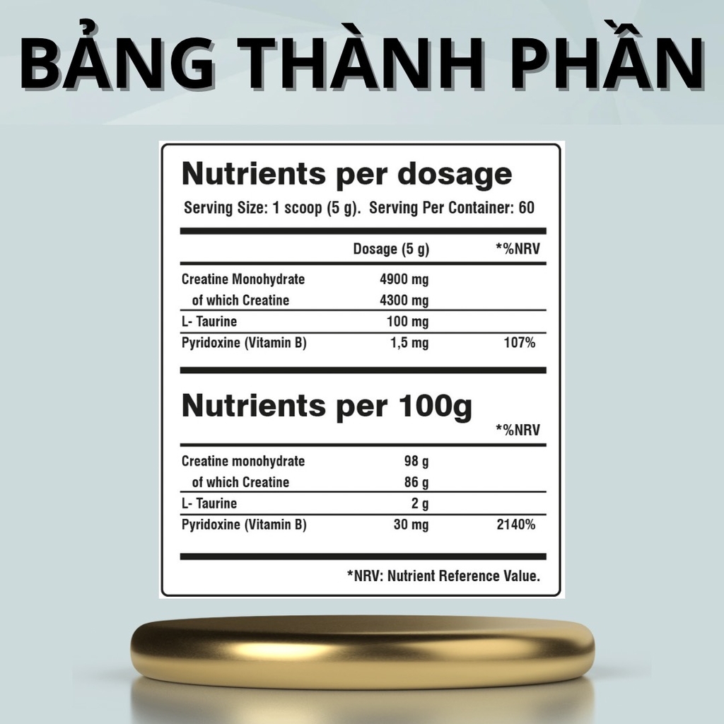 CREATOR CREATINE 300G - 60SERVINGS - Cơ Bắp Shop