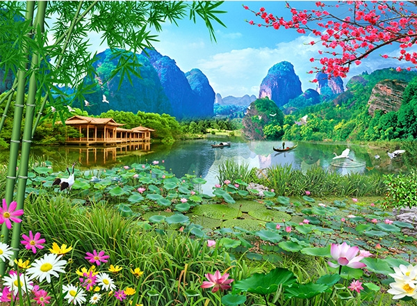 Tranh sơn thủy 3d