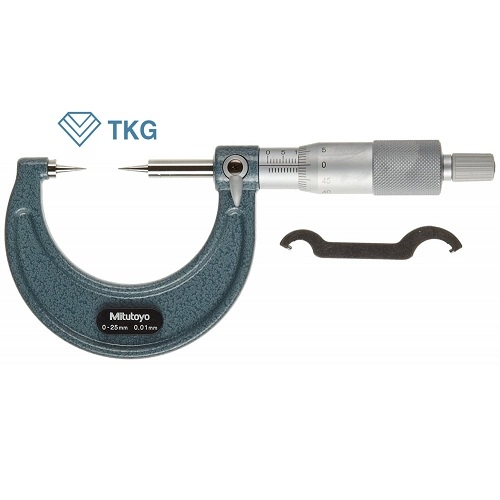 Panme đo ngoài cơ khí đầu nhọn Mitutoyo 112-165 (0-25mm/ 0.01mm)