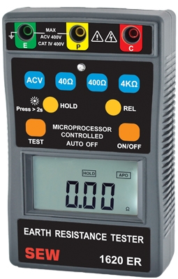 Máy đo điện trở đất 3 dây SEW 1620 ER (0~40Ω / 0~400Ω / 0~4kΩ)