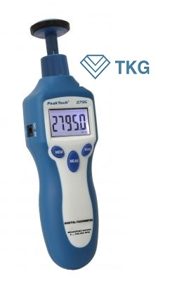 Máy đo tốc độ vòng quay tiếp xúc và không tiếp xúc PEAKTECH 2795 (2 ... 199.999 rpm, 2,5 ... 199.999 rpm)