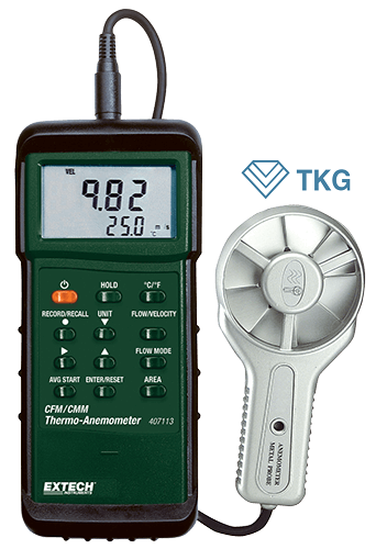 Máy đo tốc độ lưu lượng gió EXTECH 407113 (0.5 to 35m/s, 0 to 999,900CMM)