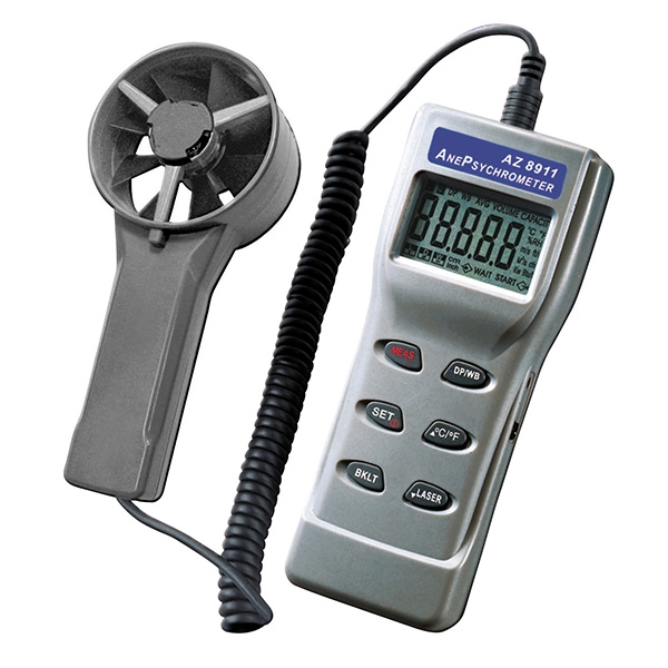 Máy đo tốc độ, lưu lượng gió, độ ẩm AZ 8911