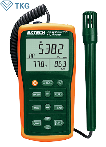 Máy đo khí CO2 nhiệt độ độ ẩm điểm sương Extech EA80 (0 to 6,000ppm, Datalogger)