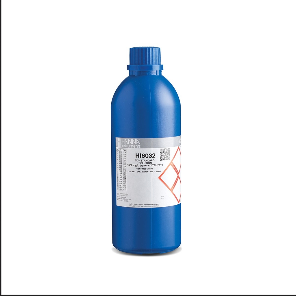 Dung Dịch Hiệu Chuẩn TDS HI6032 (1382 mg/L, Chai 500mL)