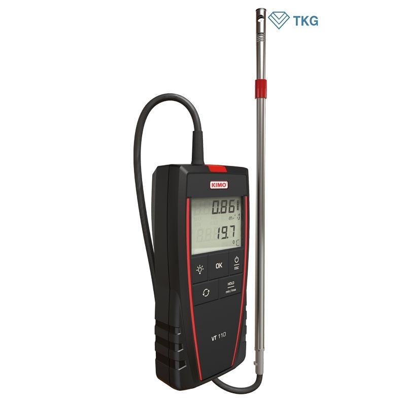 Máy đo tốc độ lưu lượng nhiệt độ gió Kimo VT110 (0.15 - 30m/s, -20...+80°C)