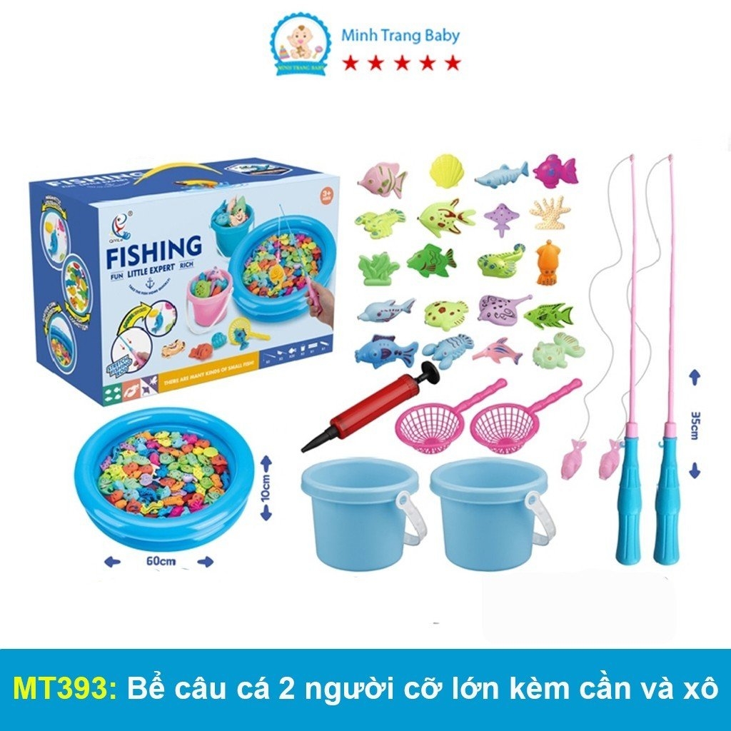 Pks0612 - Bộ Đồ Chơi Bể Câu Cá Phao 2 Người Cỡ Lớn Kèm Cần Câu Và