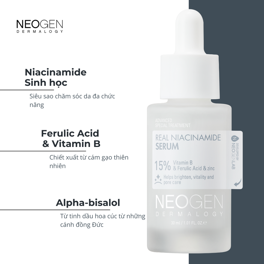 Serum 15% Niacinamide Sinh Học - Kiềm Dầu, Giảm Mụn - Neogen Dermalogy Real  Niacinamide Firming Serum