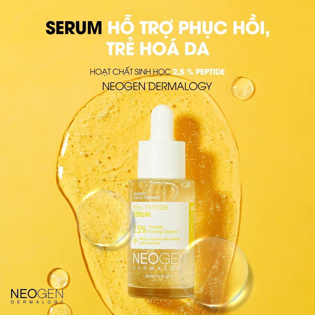 Serum Phục Hồi Trẻ Hoá Da 2,5% Peptide Sinh Học Neogen Dermalogy Real  Peptide Serum 30ml