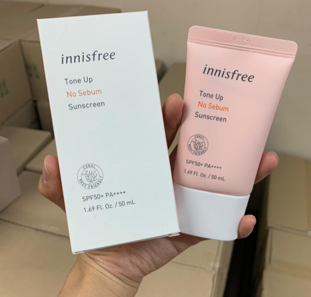 Mẫu 2019 Kem chống nắng Innisfree tone up no sebum sun cream SPF50 Yumi's  Mom Shop